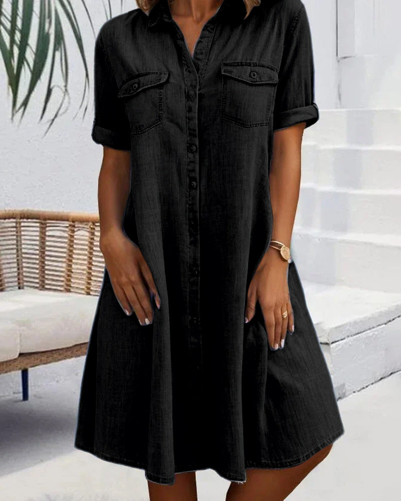 Novara | Robe chemise en denim décontractée