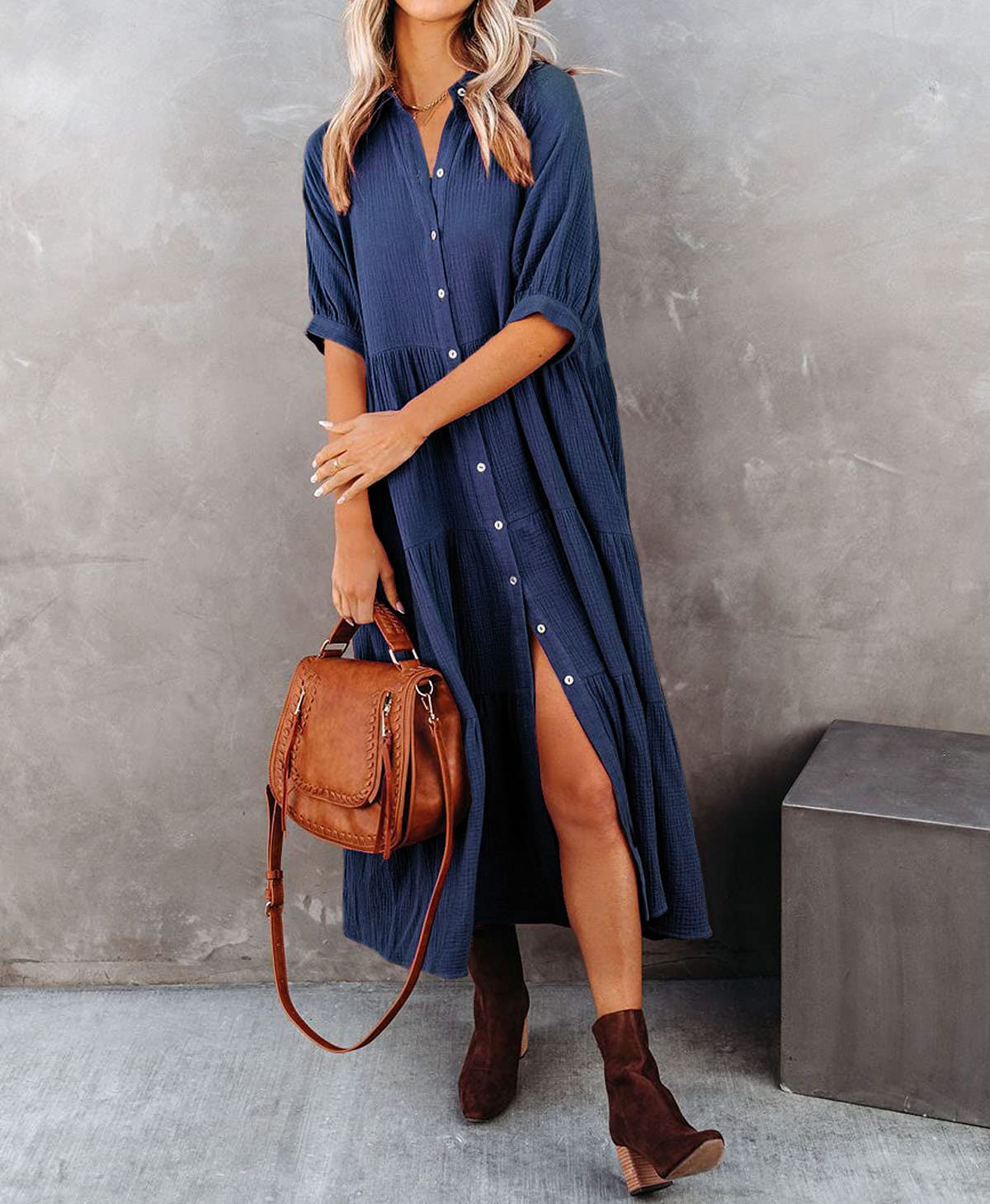 Novara | Robe chemise luxueuse à volants