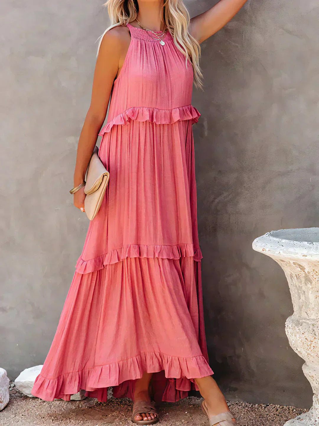 Sarah | Robe Maxi Volant Halter (Presque épuisé)