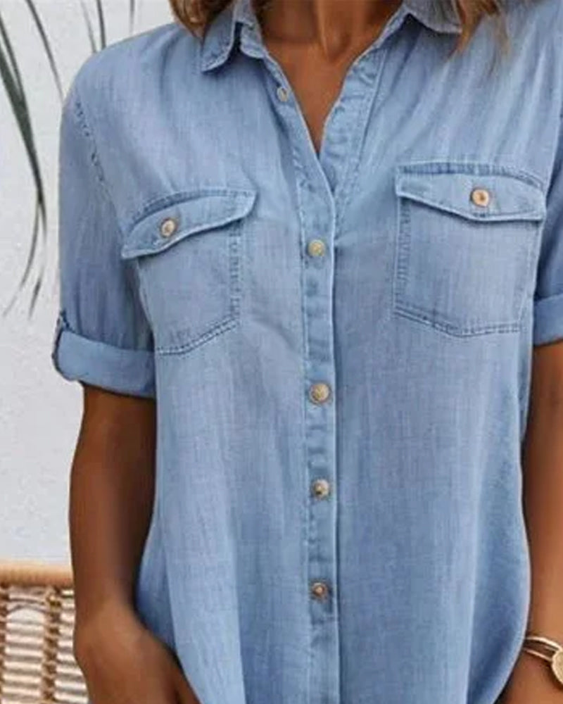 Novara | Robe chemise en denim décontractée