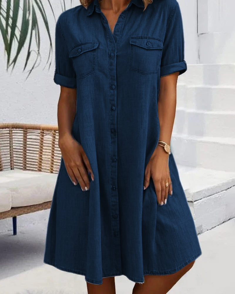 Novara | Robe chemise en denim décontractée