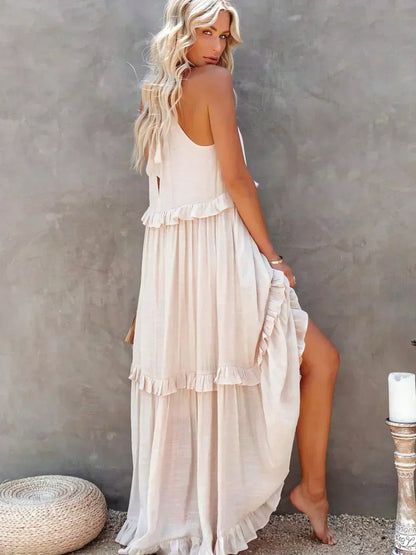 Sarah | Robe Maxi Volant Halter (Presque épuisé)