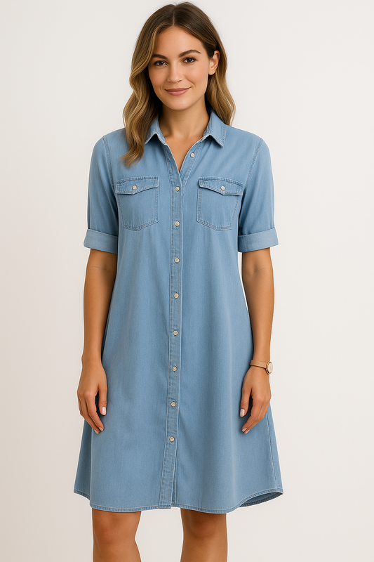 Novara | Robe chemise en denim décontractée