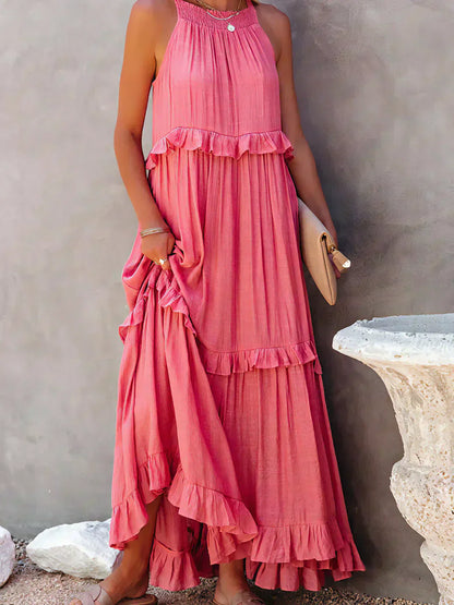 Sarah | Robe Maxi Volant Halter (Presque épuisé)