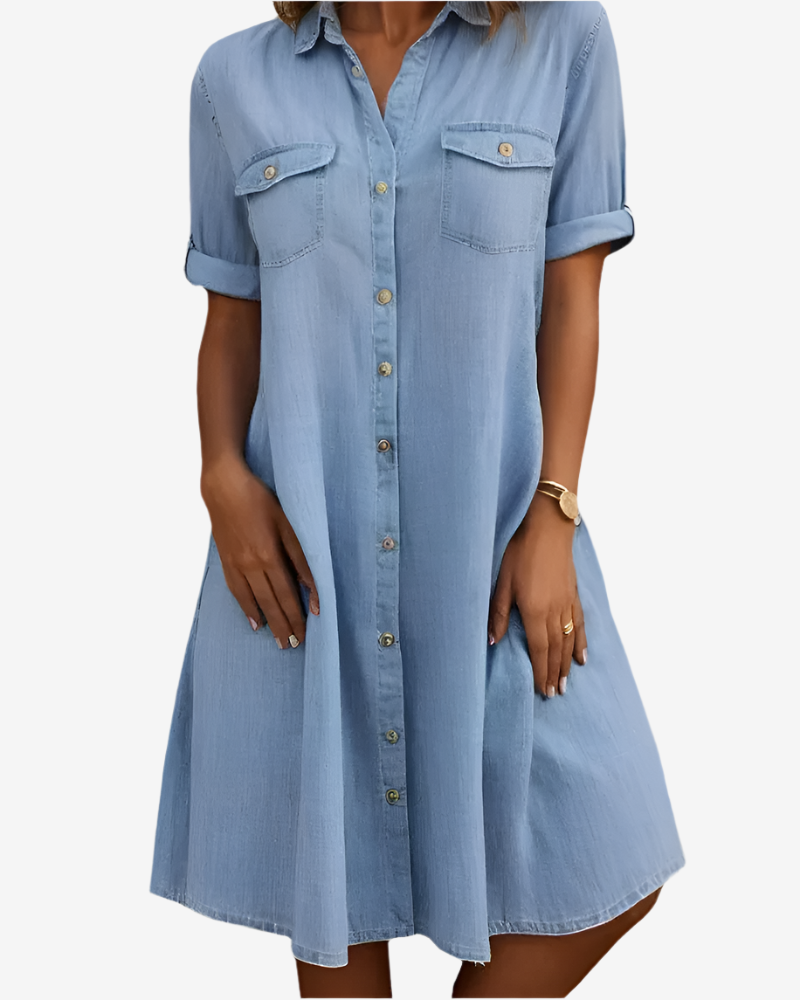 Novara | Robe chemise en denim décontractée