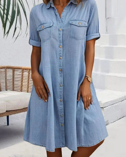 Novara | Robe chemise en denim décontractée