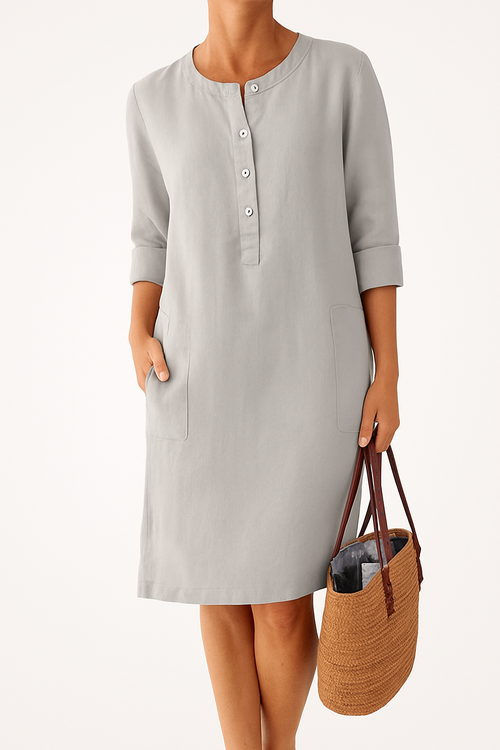 Novara | Robe en lin à manches longues