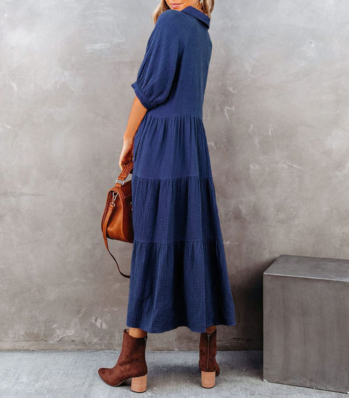 Novara | Robe chemise luxueuse à volants