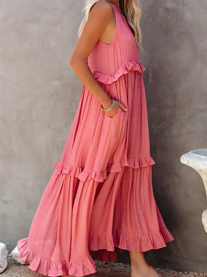 Sarah | Robe Maxi Volant Halter (Presque épuisé)