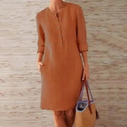 Novara | Robe en lin à manches longues